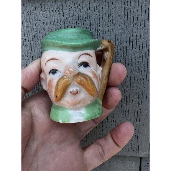 Hand Painted Vintage Toby mug creamer colonial man face cup Japan 2.4" - Picture 2 of 10